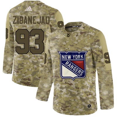 Adidas New York Rangers #93 Mika Zibanejad Camo Authentic Stitched NHL Jersey